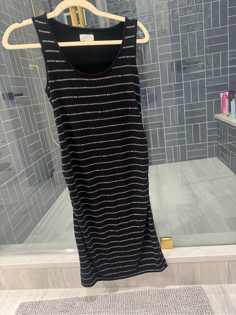 A:glow Maternity Bodycon Black Striped Sleeveless Dress